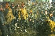 Michael Ancher i kobmandens bad en vinterdag oil on canvas